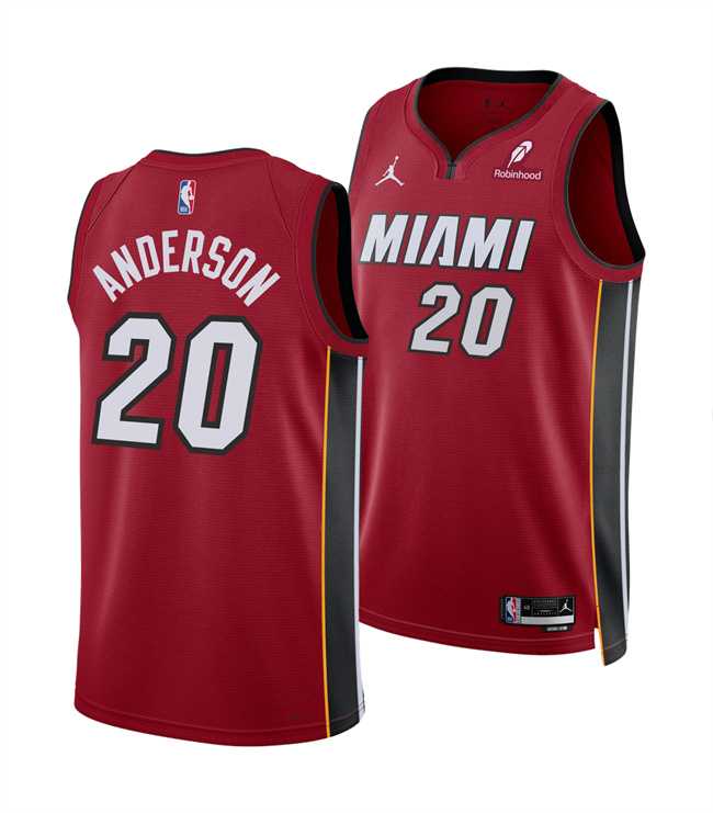 Men%27s Miami Heat #20 Kyle Anderson Red 2025 Statement Edition Swingman Stitched Jersey Dzhi